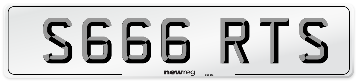 S666 RTS Number Plate from New Reg